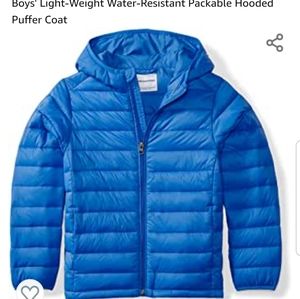 Amazon Essentials Blue Puffer Coat Youth Boy Girl